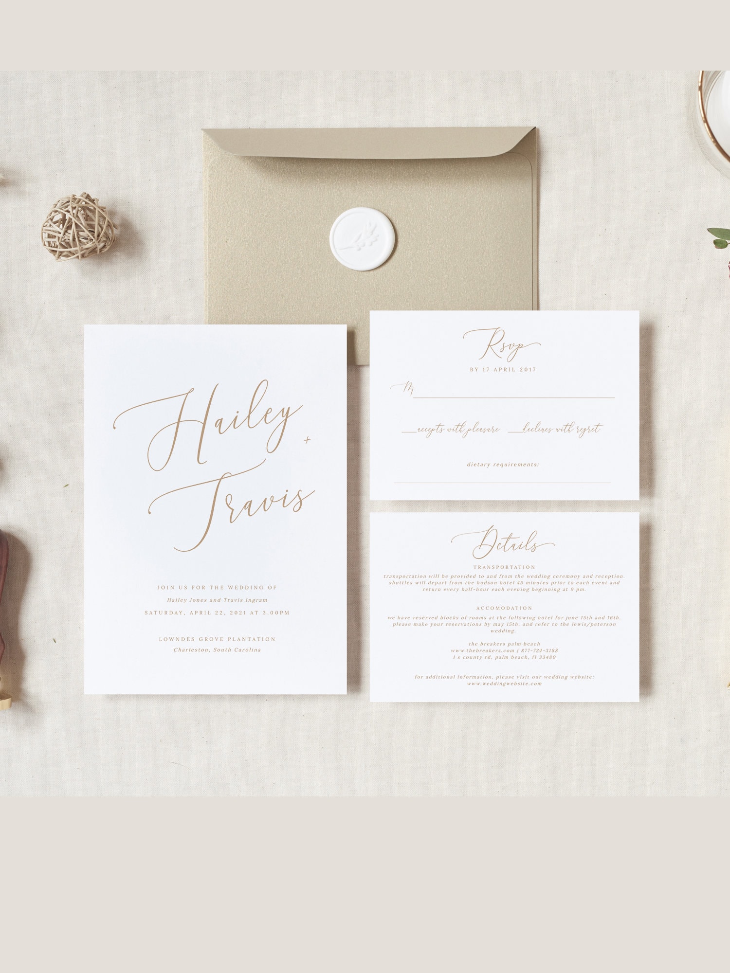 Printable Wedding Invitation Set Editable Wedding Template - Etsy