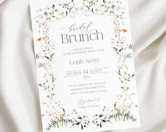 Floral Bridal Brunch Invitation Template: Wildflower Garden (Editable) 65