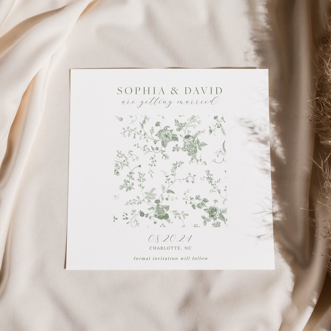 Printable Save the Date Template, Botanical Save the Date, Vintage ...