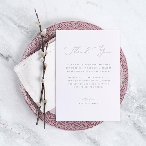 wedding thank you card template elegant thank you cards etsy