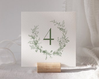 Floral Wedding Table Number, Greenery Printable (Digital Download)
