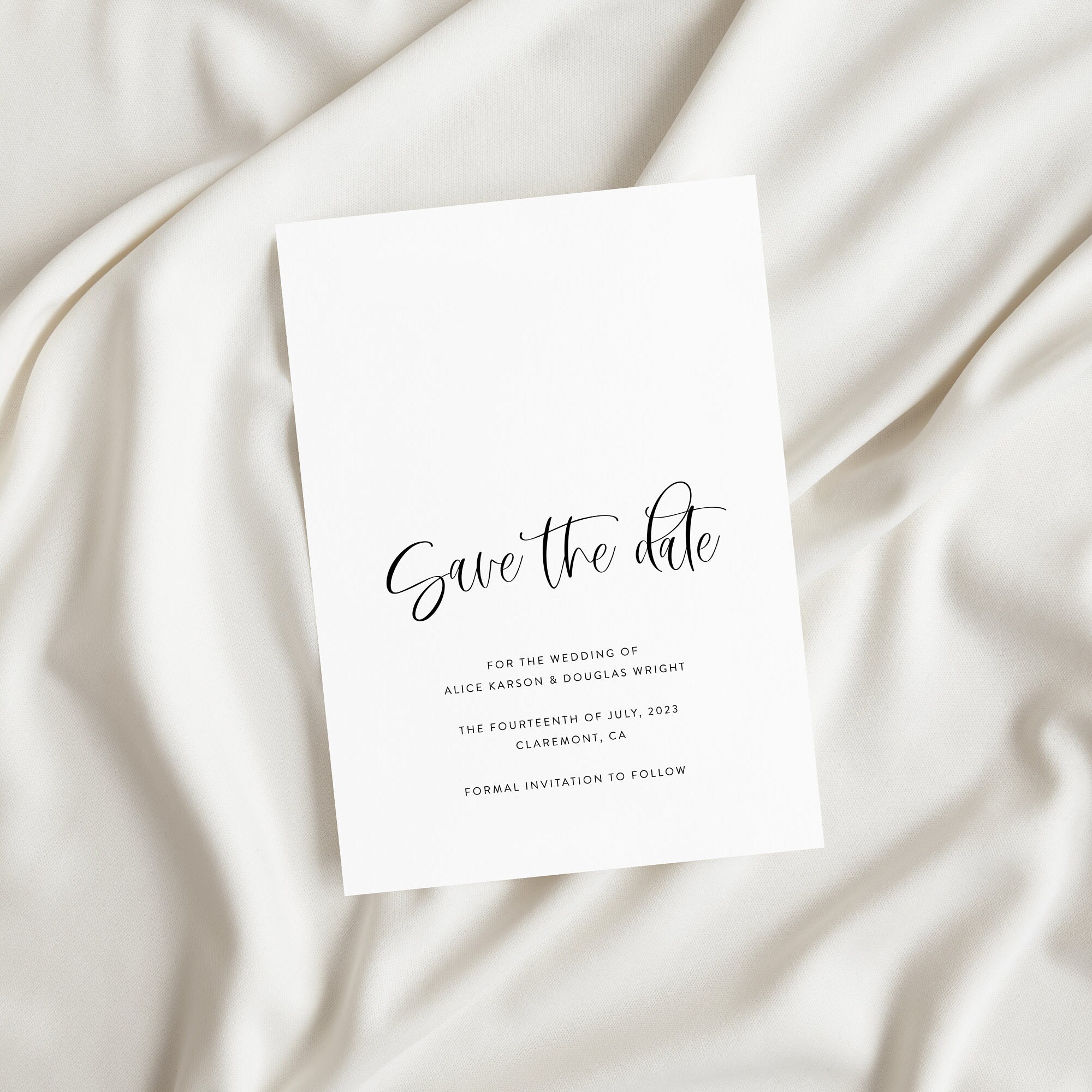 Modern Script Save the Date Template Calligraphy Save Our - Etsy