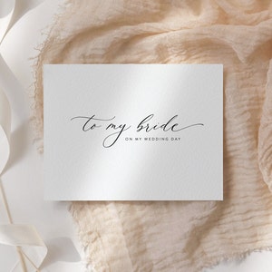 Alla mia sposa per il giorno delle mie nozze, biglietto moderno e minimalista per la mia sposa, biglietto per il giorno delle nozze per la sposa, download immediato, modello modificabile 02