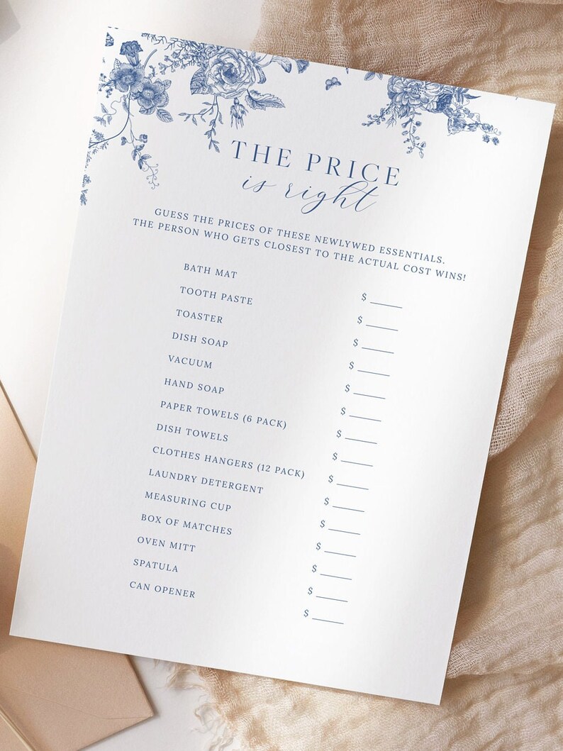 The Price is Right Game Template Blue Floral Price is Right - Etsy The Price is Right Game Template Blue Floral Price is Right - Etsy