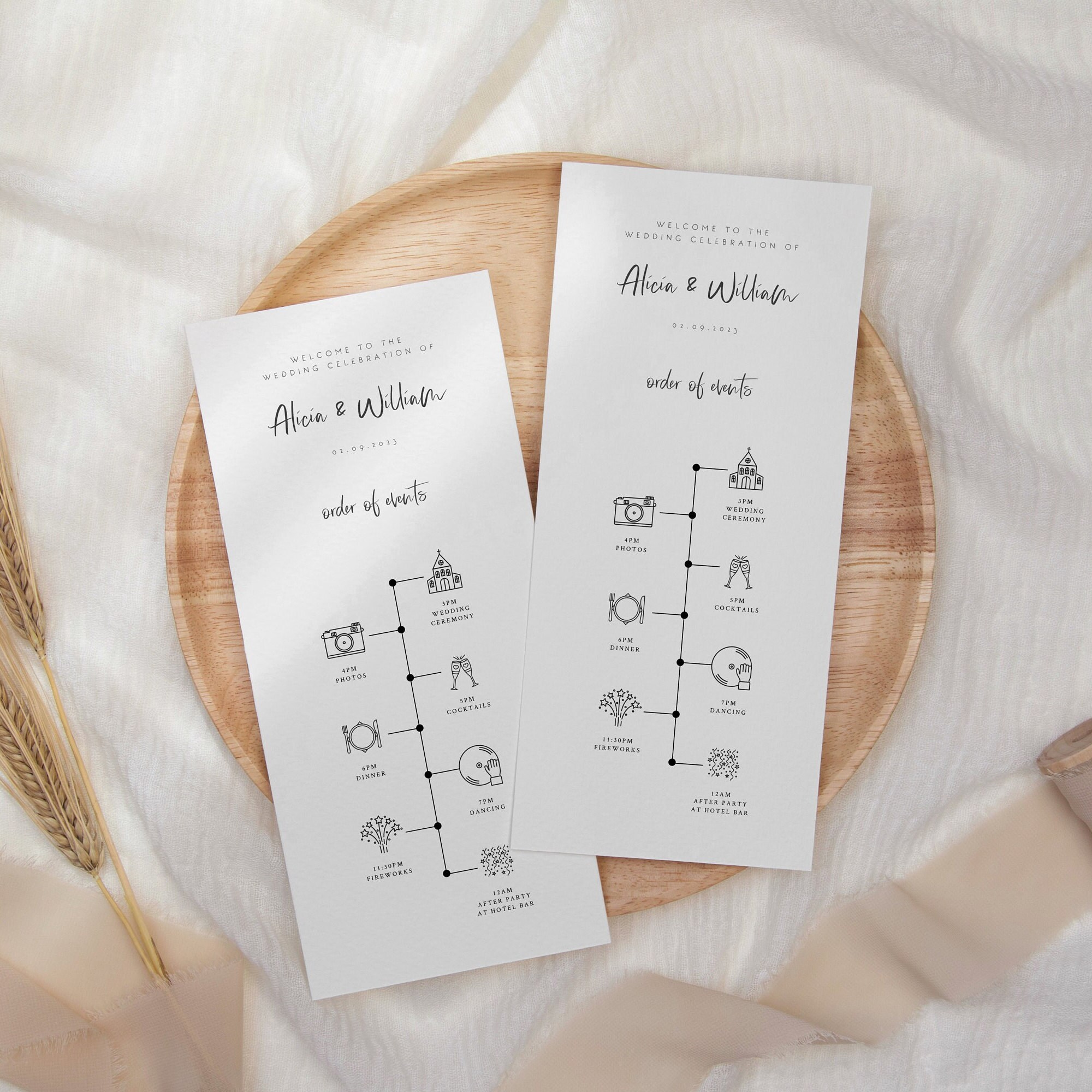 Wedding Day Timeline Wedding Itinerary Template Order Of Etsy