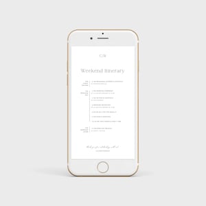 Phone Weekend Itinerary Editable Template, Text Message Wedding Itinerary, Wedding Weekend Digital Template, Minimalist Weekend Timeline 02