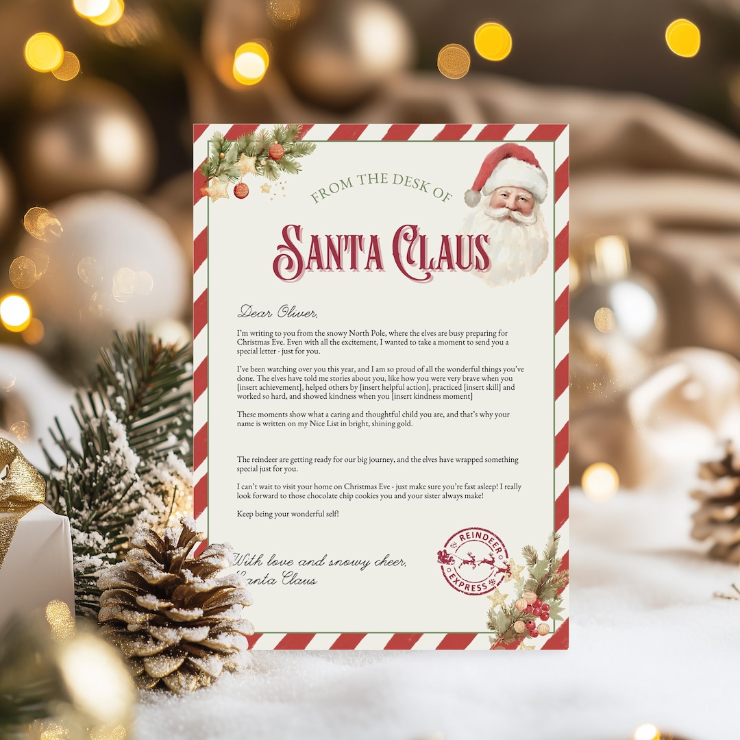 Authentic Letter From Santa Claus - Note From the North Pole (editable ...
