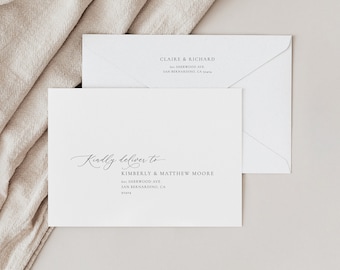 Wedding Envelope Address Template, Envelope Addressing, Modern Minimalist, Printable Envelope Template, Editable Wedding Envelopes 49