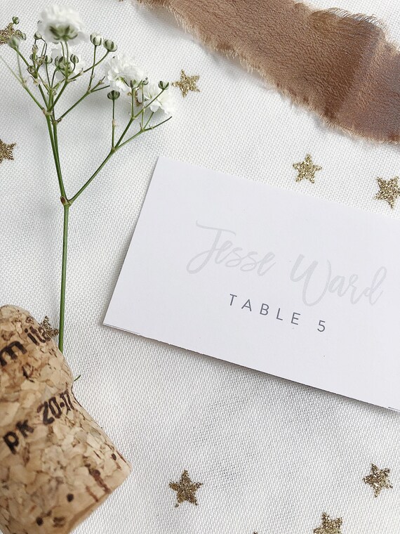Place Card Template Wedding Place Cards Calligraphy Place Etsy