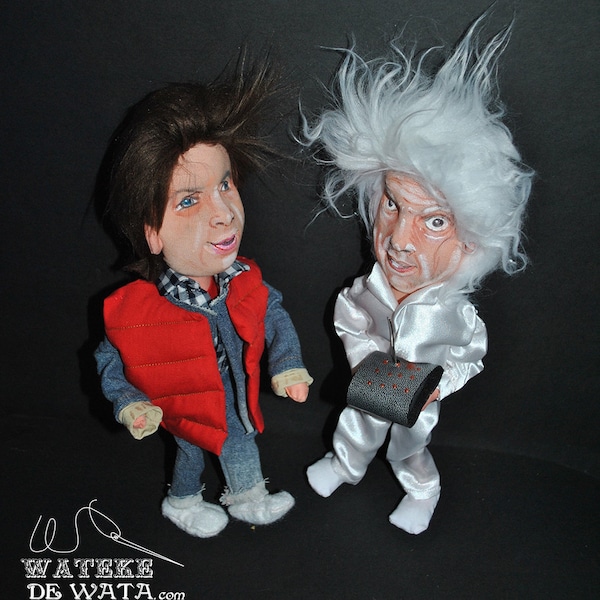 Back to the Future custom art dolls. Marty McFly and Doc Brown