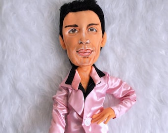 Freddie Mercury The great pretender, 1987,  fabric art doll lifelike jointed ooak 50cm clothes can be changed
