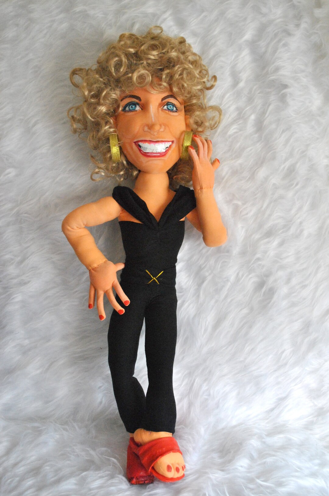 Grease Doll, Artistic Fabric Doll OOAK Based on Olivia Newton-john, in ...