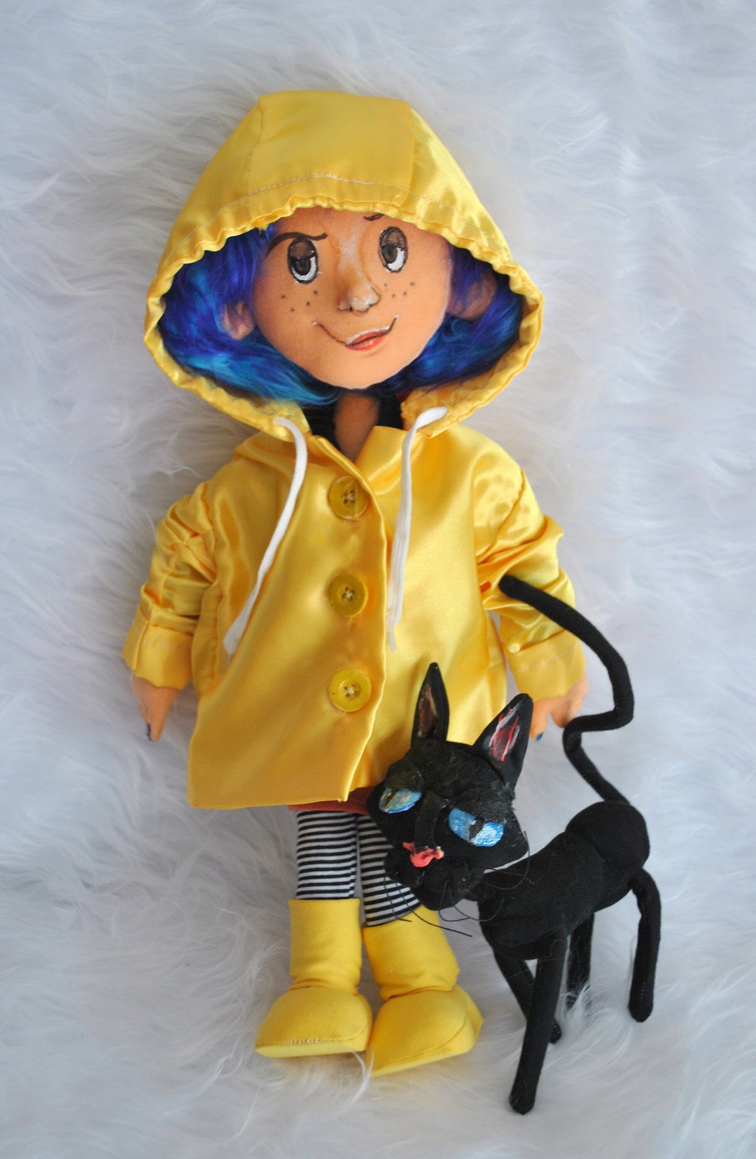 Dolls Ooak Coraline 16 Inch Cloth Art Doll With Yellow