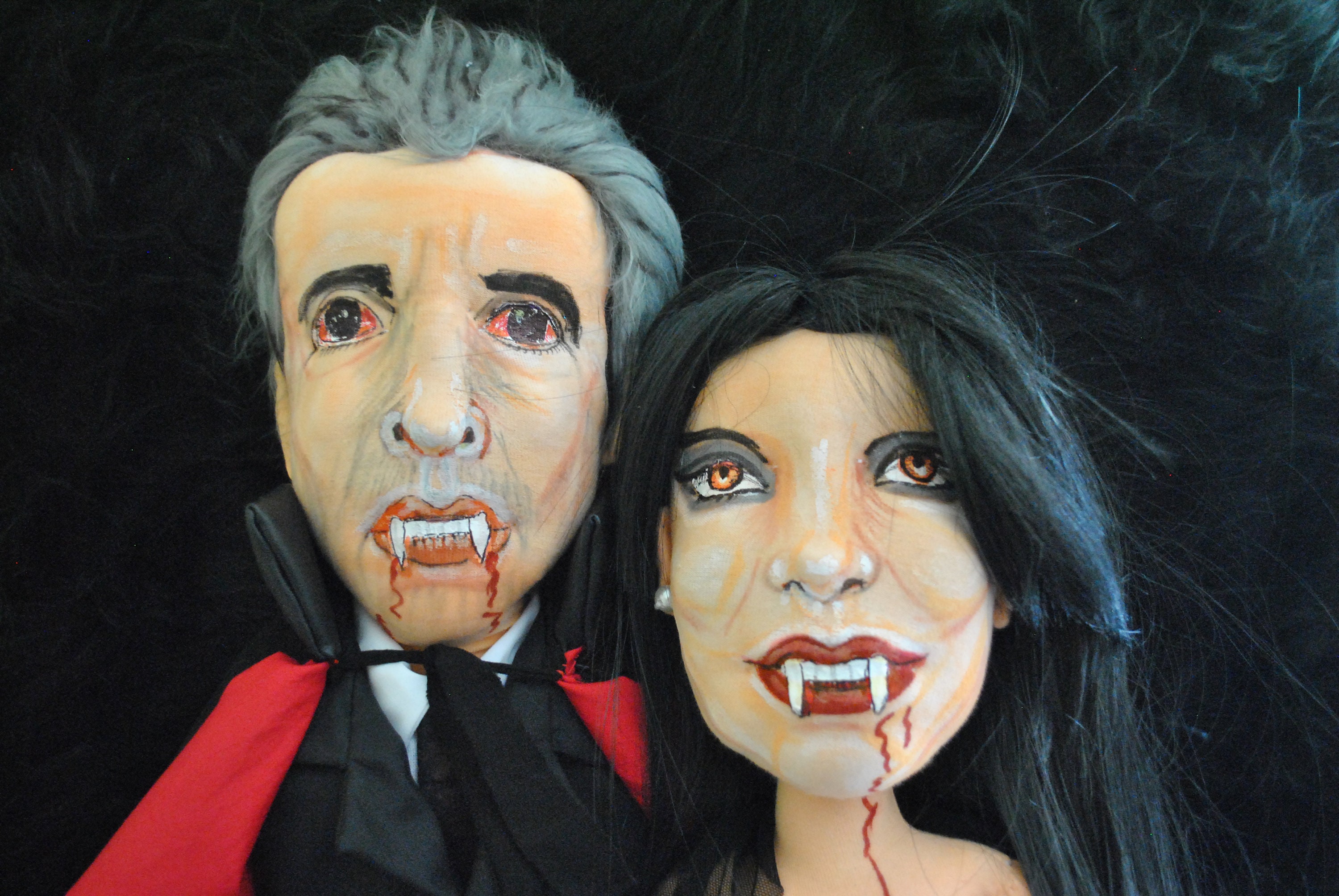 Vampire Couple, Handmade Dolls, Halloween Decoration Cloth, Creepy