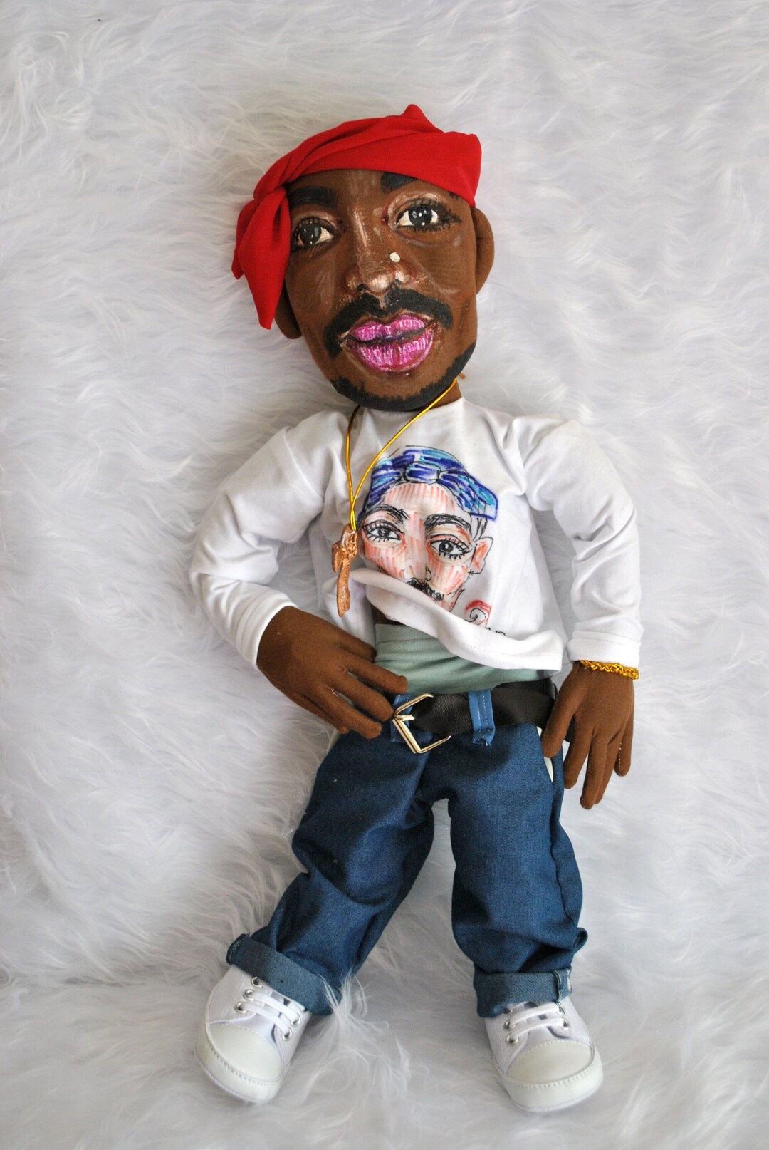 2Pac Shakur フィギュア 人形 Hiphop RAP 2パック Rap Hip Hop Legend Tupac 2Pac Shakur Action Figure Ornament