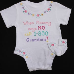 Gift from Grandma, Baby Girl Gift, Shower Gift, Hand Painted Bodysuit, Personalized Gift, Customized Baby Bodysuit, Baby Gift Set