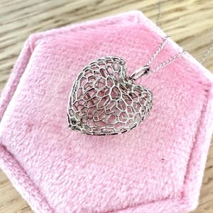 Geometric Heart Necklace: Sterling Silver Pendant, Handmade Jewelry