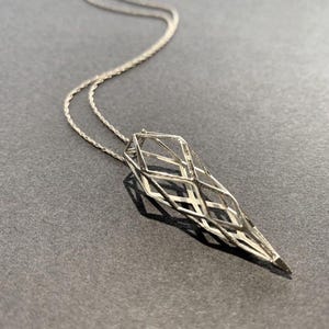Crystal Silver Triangle Pendant Necklace: Modern Geometric Boho Style