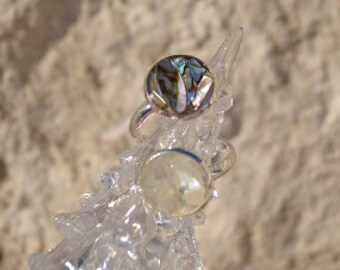 abalone and mother of Pearl double ring