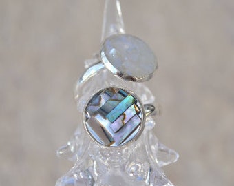 abalone and mother of Pearl double ring