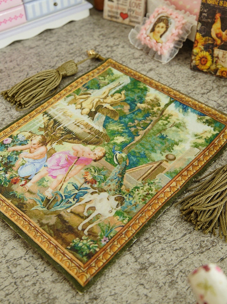 French Aubusson Gobelin Tapestry Miniature Dollhouse Bronze Etsy
