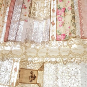 Shabby Chic Lace Curtain Valance: Burlap Fringed Window Treatment