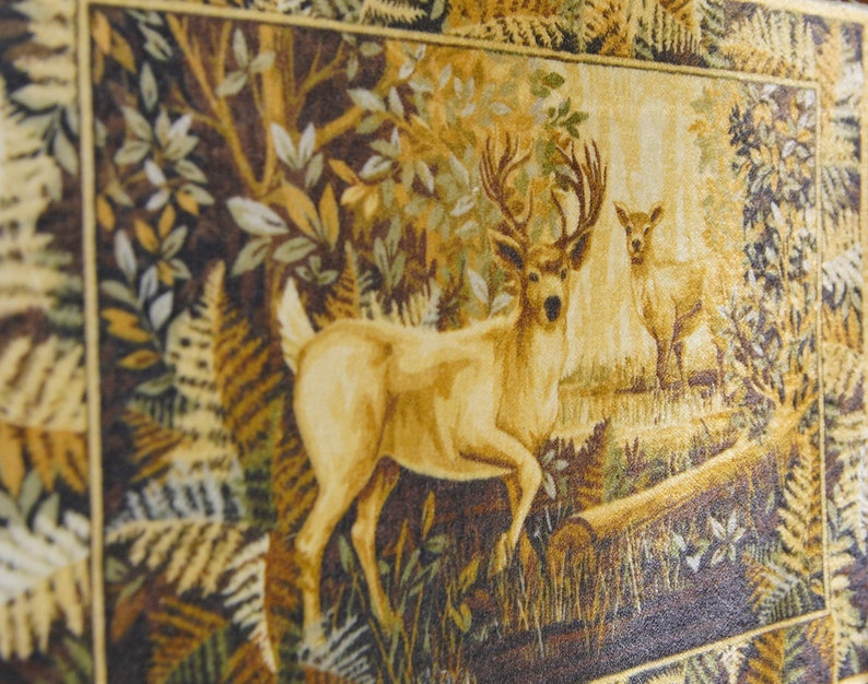 Dollhouse Aubusson Tapestry 2 Lovely Deers in Dark Wood 112 16 Scale