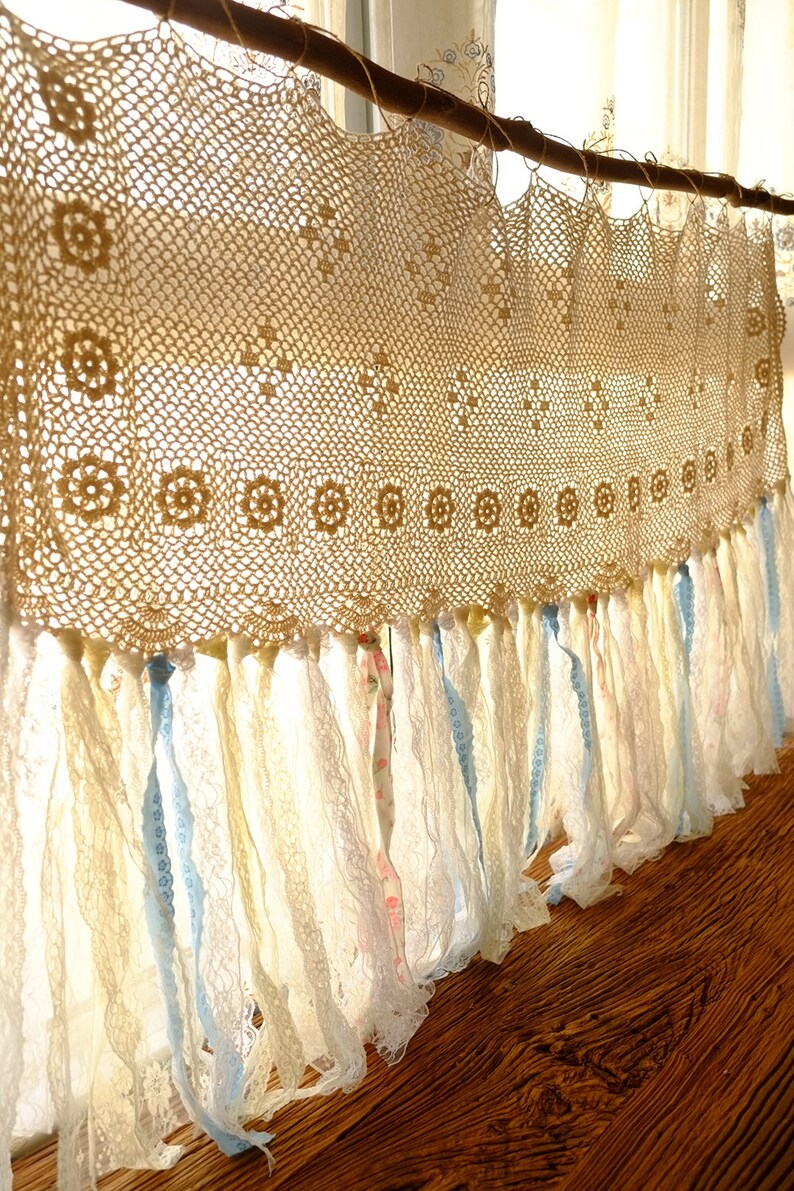 68 Shabby Chic Curtain Rag Garland vintage lace Wedding Etsy