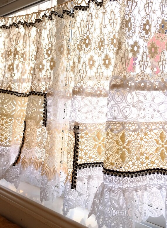 Rideau dentelle shabby chic Flora Chez Moi