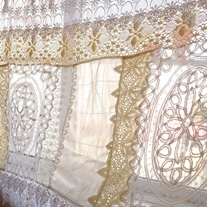Handmade Lace Curtain Valance: French Country Cottage Style