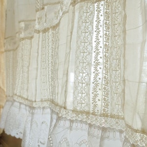 BOHO Country SHABBY Cottage Rustic Farmhouse Lace Doily Fringed Curtain Valance/Wall Hanging/Backdrop #8