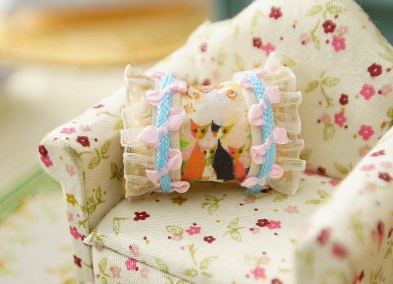 Cute Little Girl Miniature Pillow 1:12 Scale For Dollhouse