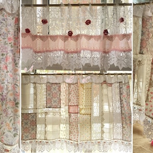 Mediterranean Beach SHABBY Chic BOHO Farmhouse Lace Curtain Valance ...