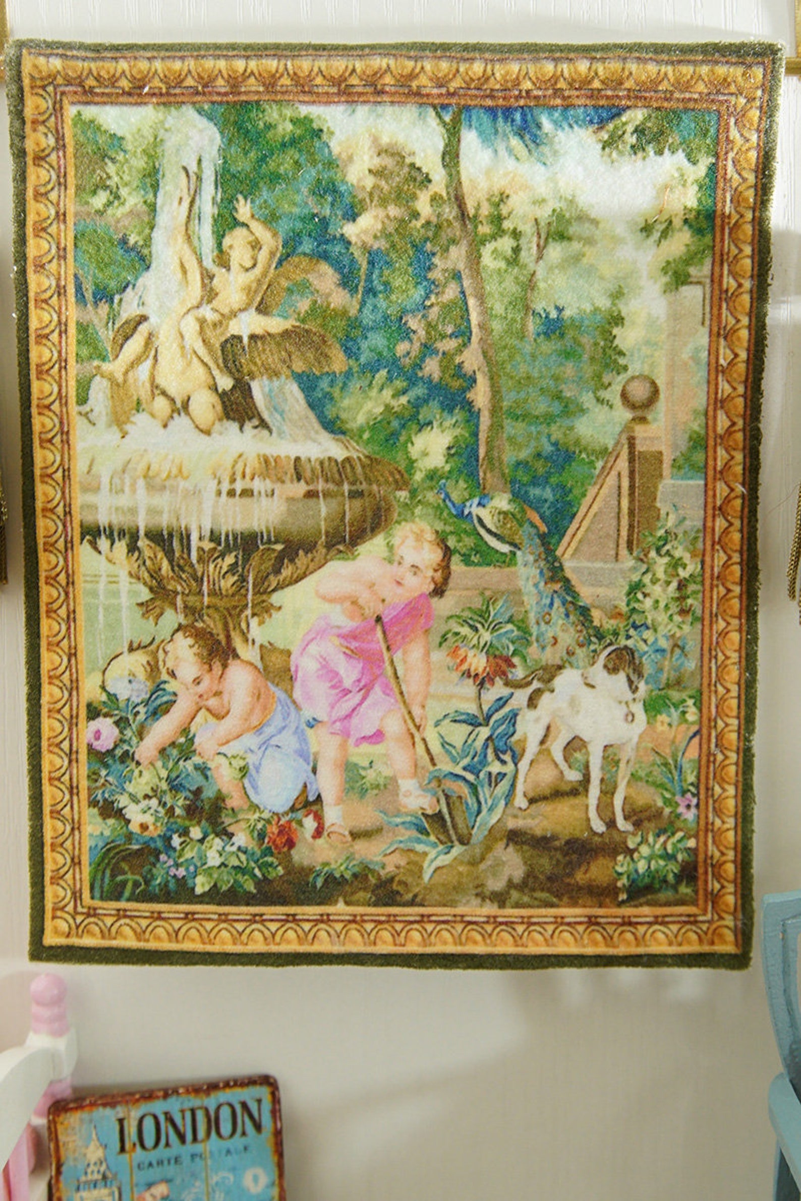 French Aubusson Gobelin Tapestry Miniature Dollhouse Bronze Etsy