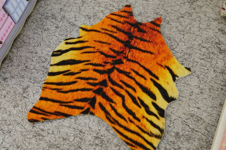 Miniature Artifical Faux Tiger Fur Skin Rug for Dollhouse in Etsy