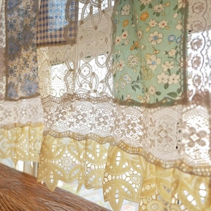 Elegant Romantic SHABBY Cottage Farmhouse Lace Doily Fringed Curtain Valance Cafe Curtain, Kitchen, Living Room Curtain