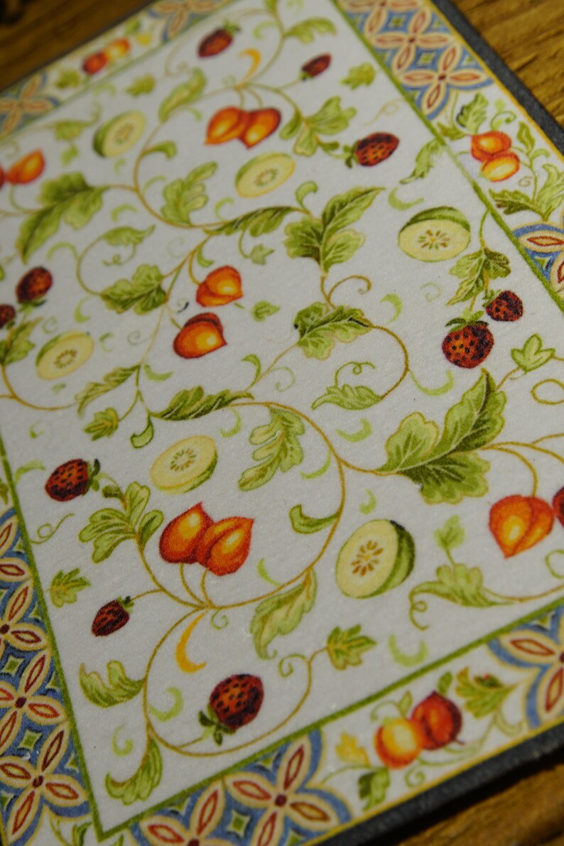 Wonderful Still Life Fruits Peaches Leaves Miniature Rug 1/12 Etsy