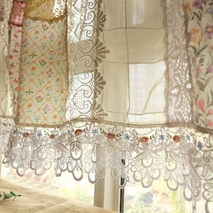 Mediterranean Beach SHABBY Chic BOHO Farmhouse Lace Curtain Valance ...