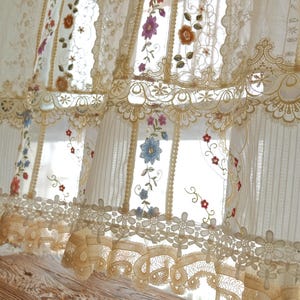 Vintage Beautiful Patchwork Lace Farmhouse BOHO Curtain Valance / Wall Beautiful Hanging / Backdrop Handmade