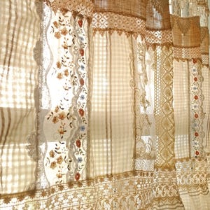Beautiful Lace Curtain Sheer Romantic Country BOHO Farmhouse Rustic Custom Size Is Available