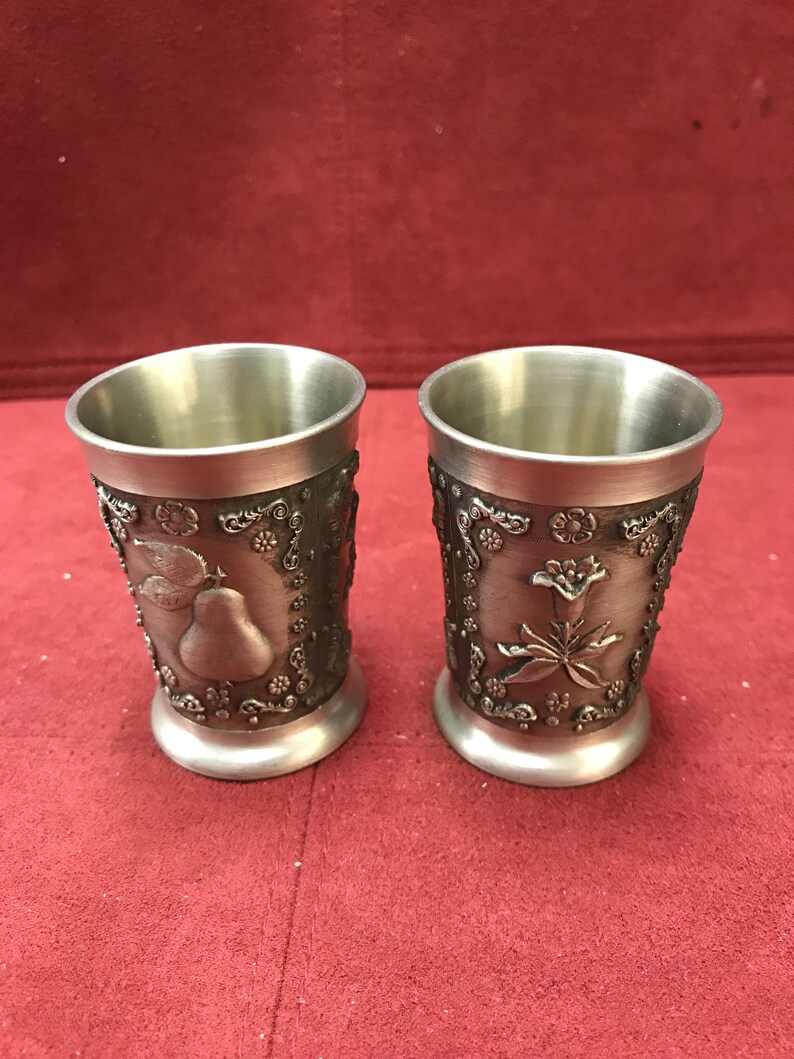 Barware Germany Zinn Becker Pewter Shot GlassesSet of Two Etsy