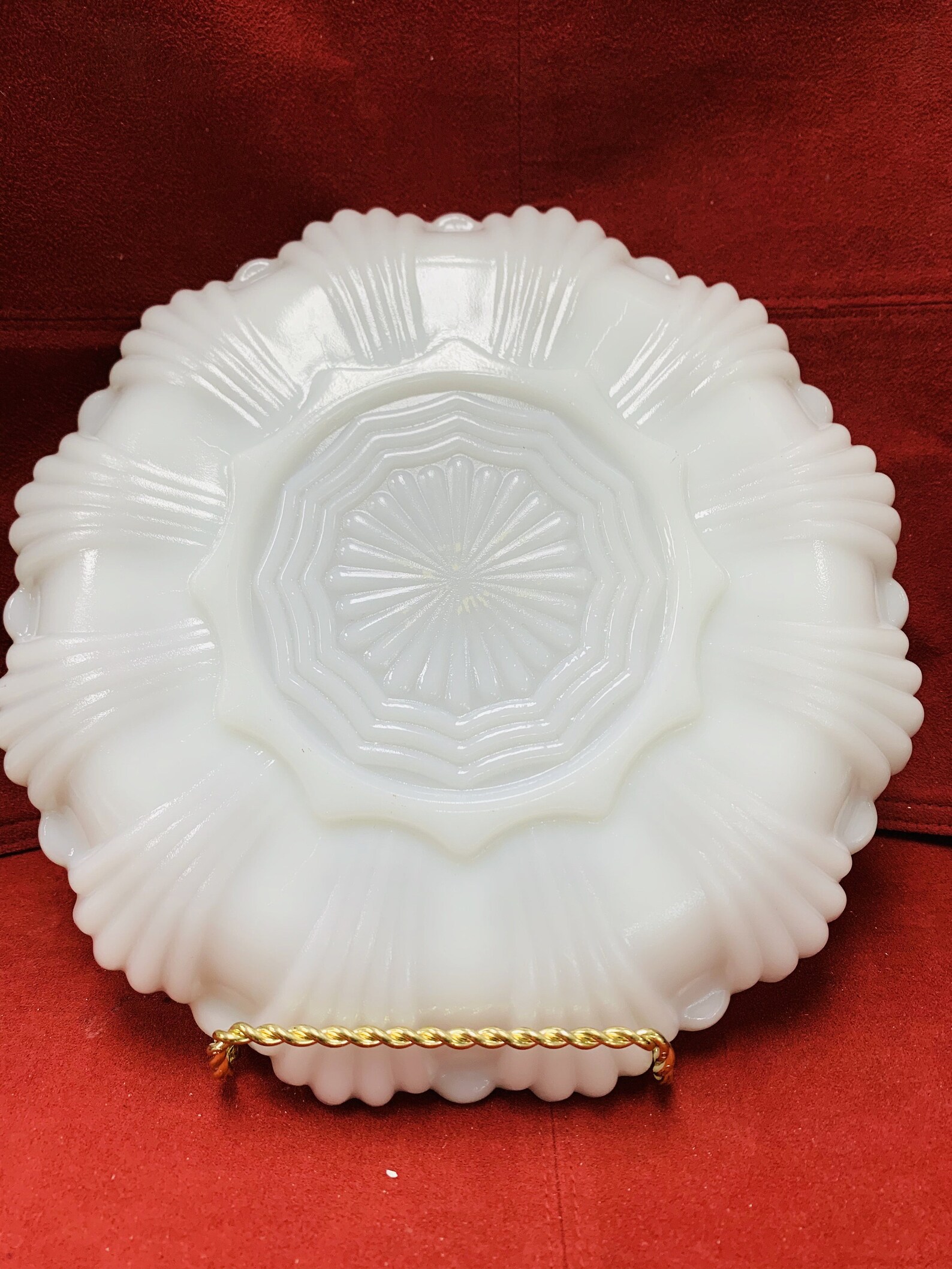 Devilled Egg Plate. USA. Glass. White With Gold. Holds 12 Etsy