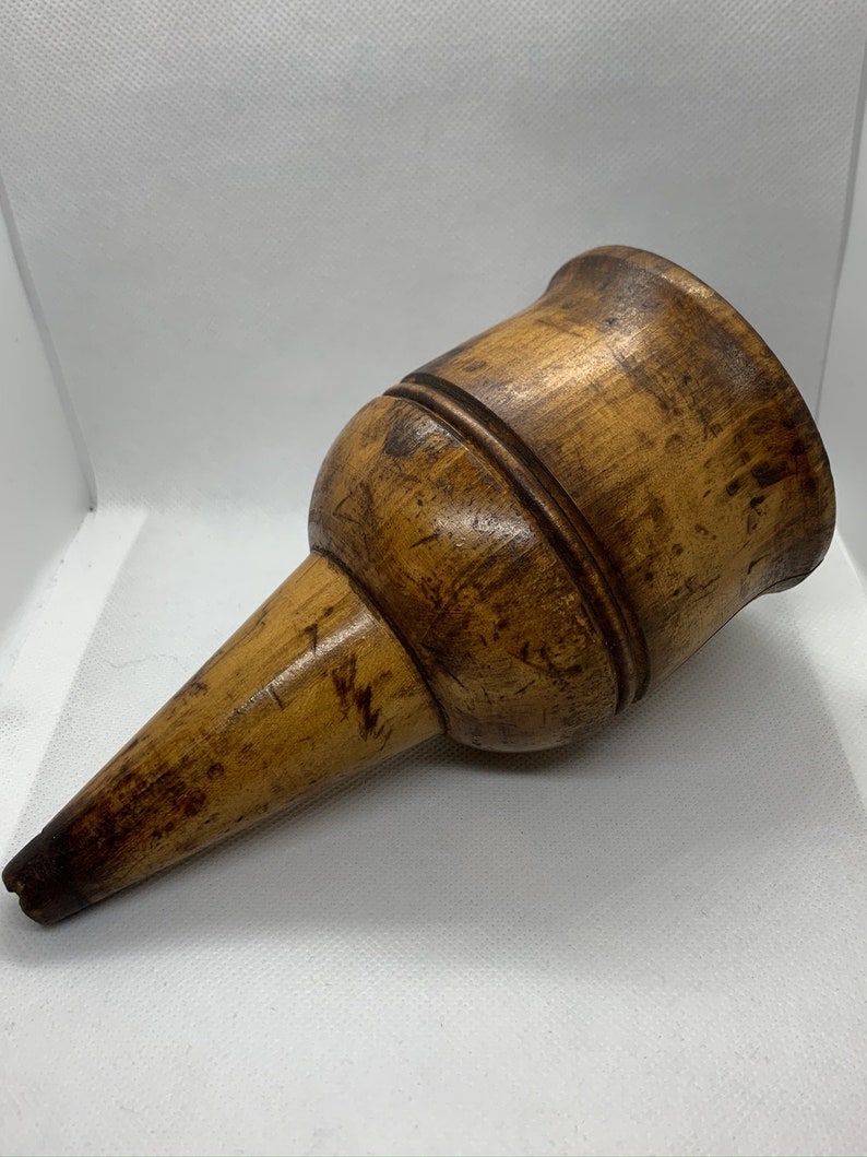 Hand carved-Wooden Funnel Tools Antique.