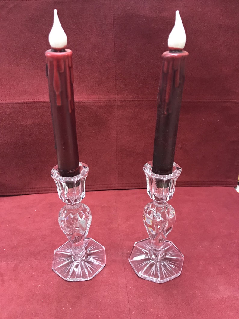 Candle Holders Czechoslovakia Pinwheel Crystal 51/2 high Etsy