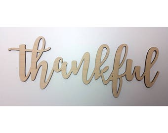 THANKFUL WALL SIGN gifting thankful sign gift for wooden words girlfriend gift for wife gift for daughter gift home decor gift for family