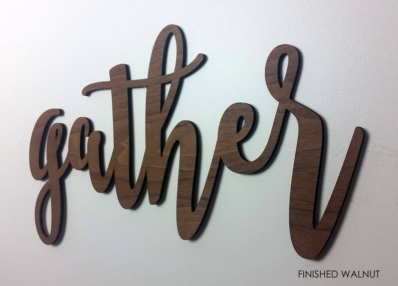 Large Gather Sign Gather Wood Sign Wooden Word Wall Art Dining Etsy