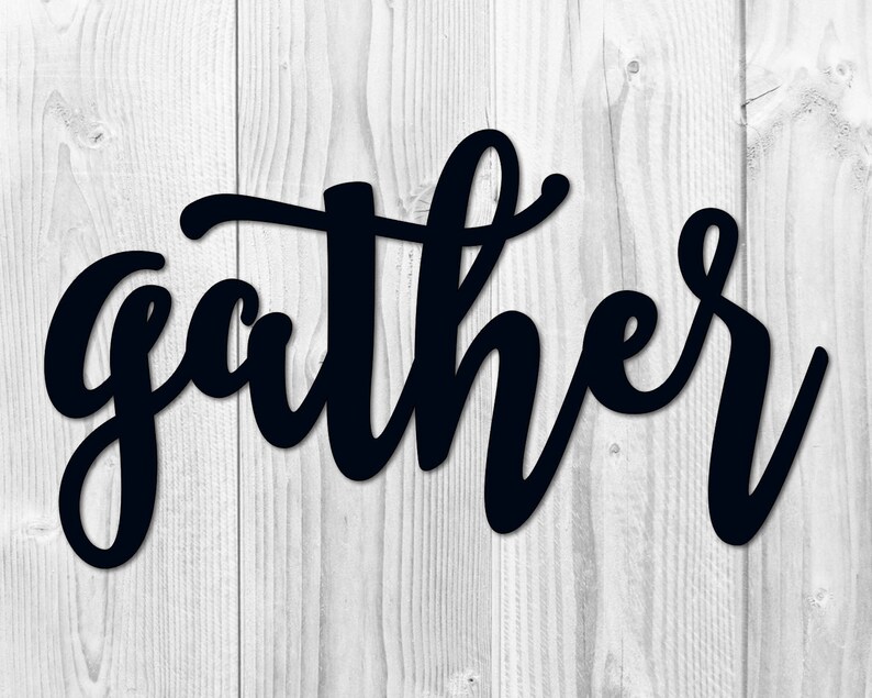 Large Gather Sign Gather Wood Sign Wooden Word Wall Art Dining Etsy