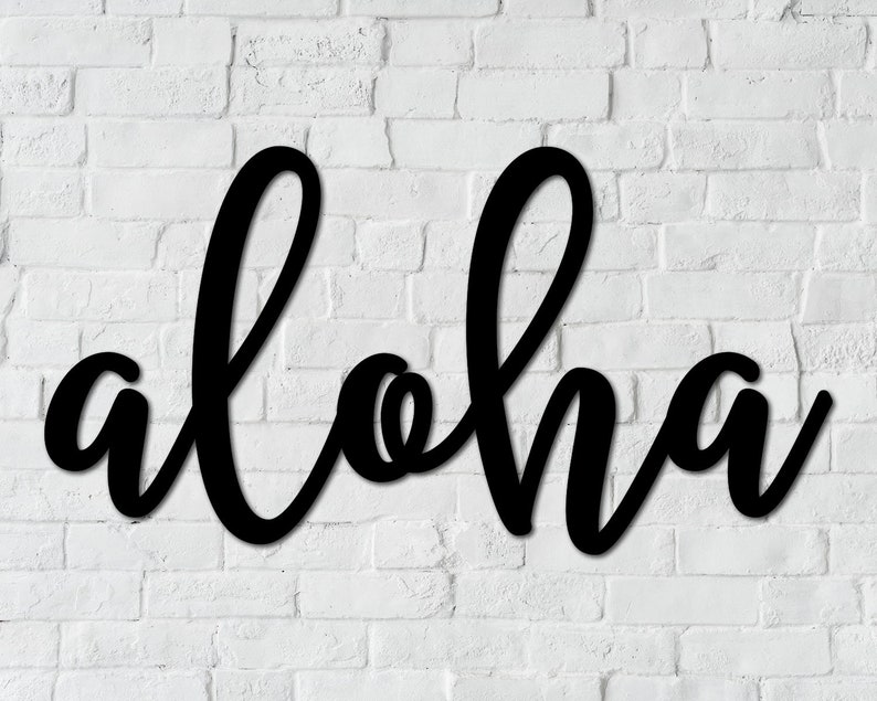 Aloha Wooden Sign Hawaiian Decor Tropical Wall Art Aloha Wood Etsy