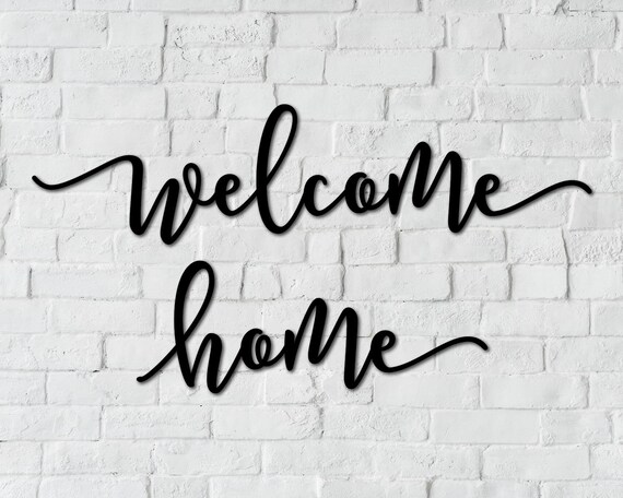 Welcome Home Sign Entryway Decor Wall Entry Word Front Door Etsy