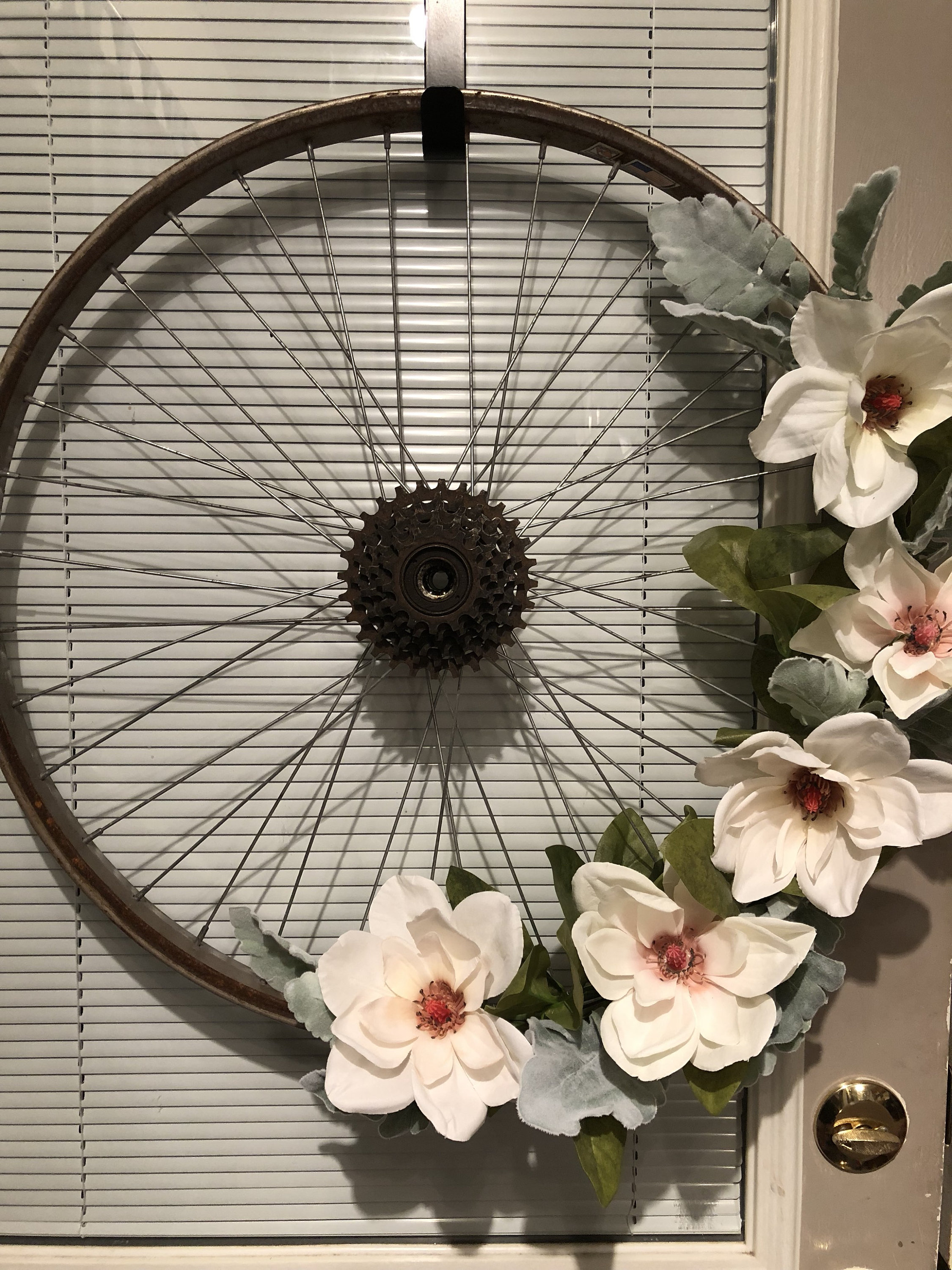 Upcycled bicycle tire wreath Etsy